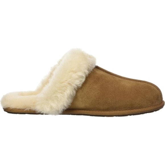 🆕Women's Chestnut Imported Sheepskin Dyed Sheep Fur Suede upper Slipper - Picture 11 of 12